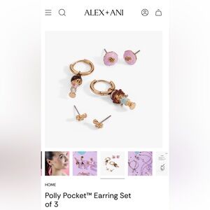 Polly Pocket set of 3 Alex and Ani earrings